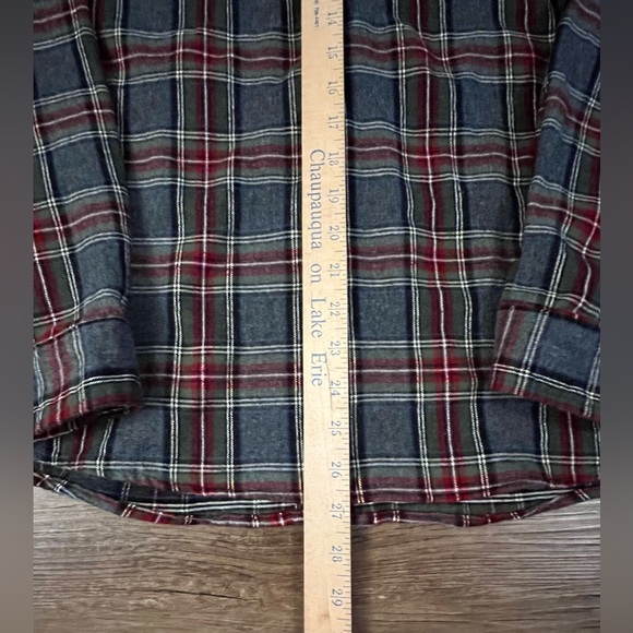 LL Bean Women's Top Scotch Plaid Flannel Shirt Relaxed Fit Large Button Up - Picture 7 of 7